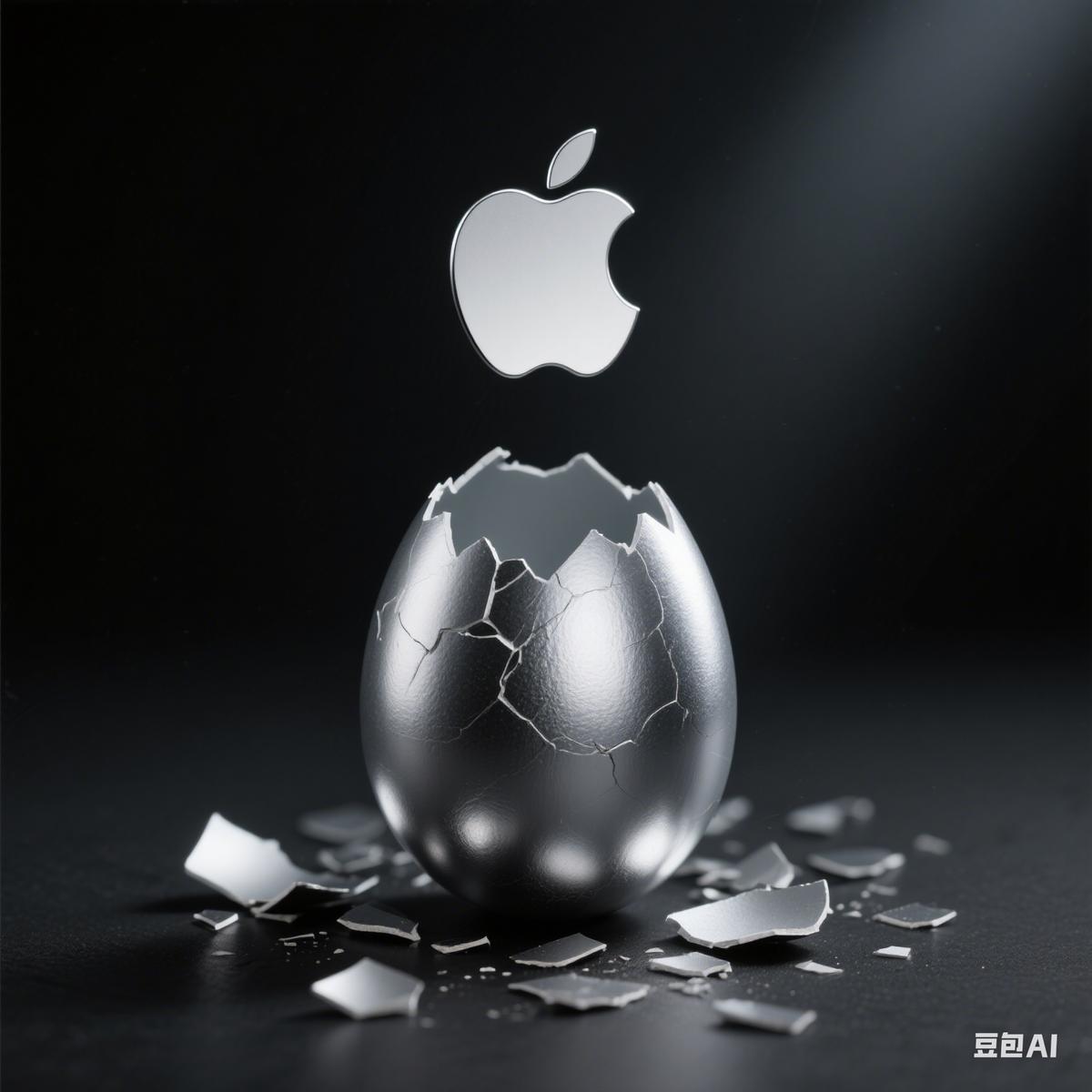 【Apple logo】 从一只【阳极氧化铝】质感的蛋里 破壳而出