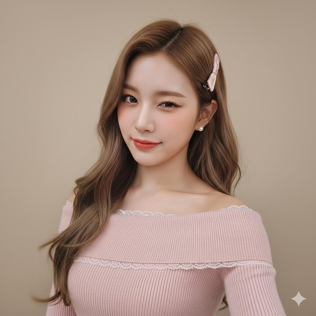 戴着发卡的粉粉少女-Nanobanana提示词