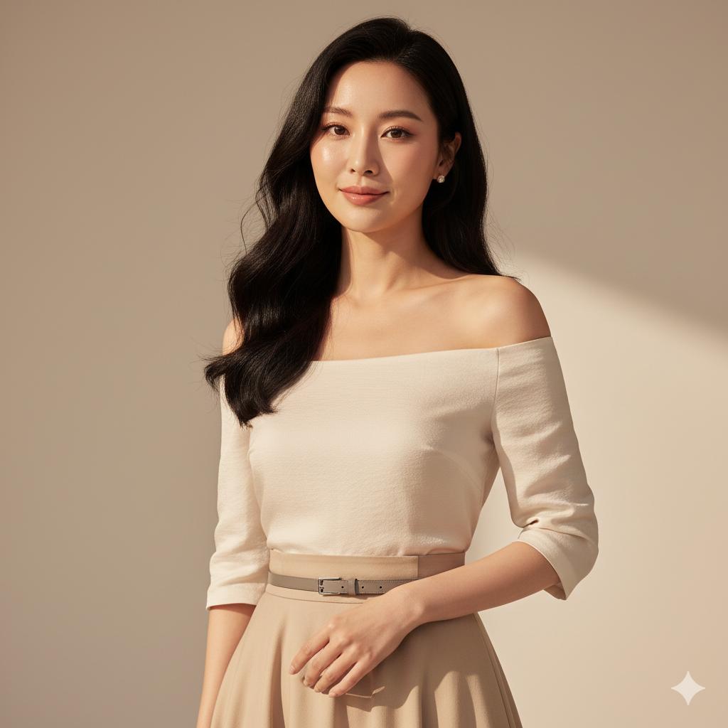 轻奢风亚洲美女时尚肖像 JSON 提示词