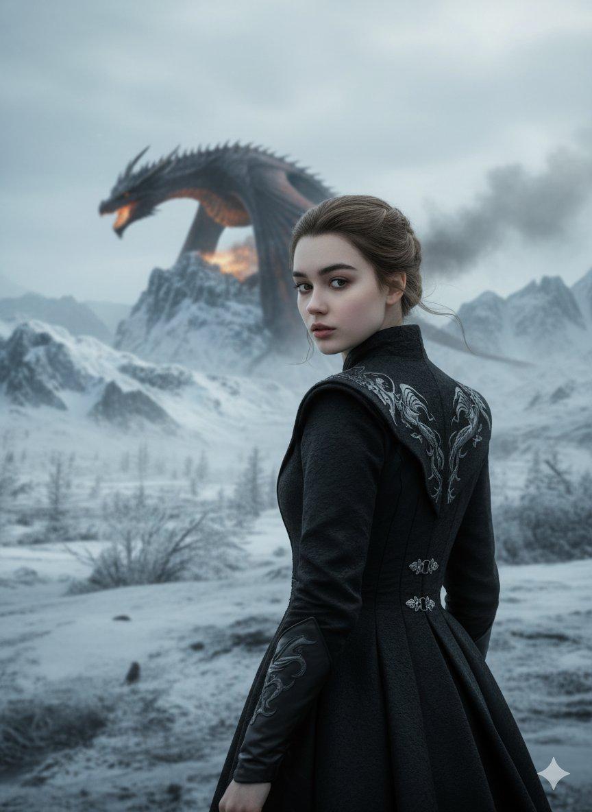 BANANA PROMPT WOMEN AND DRAGON