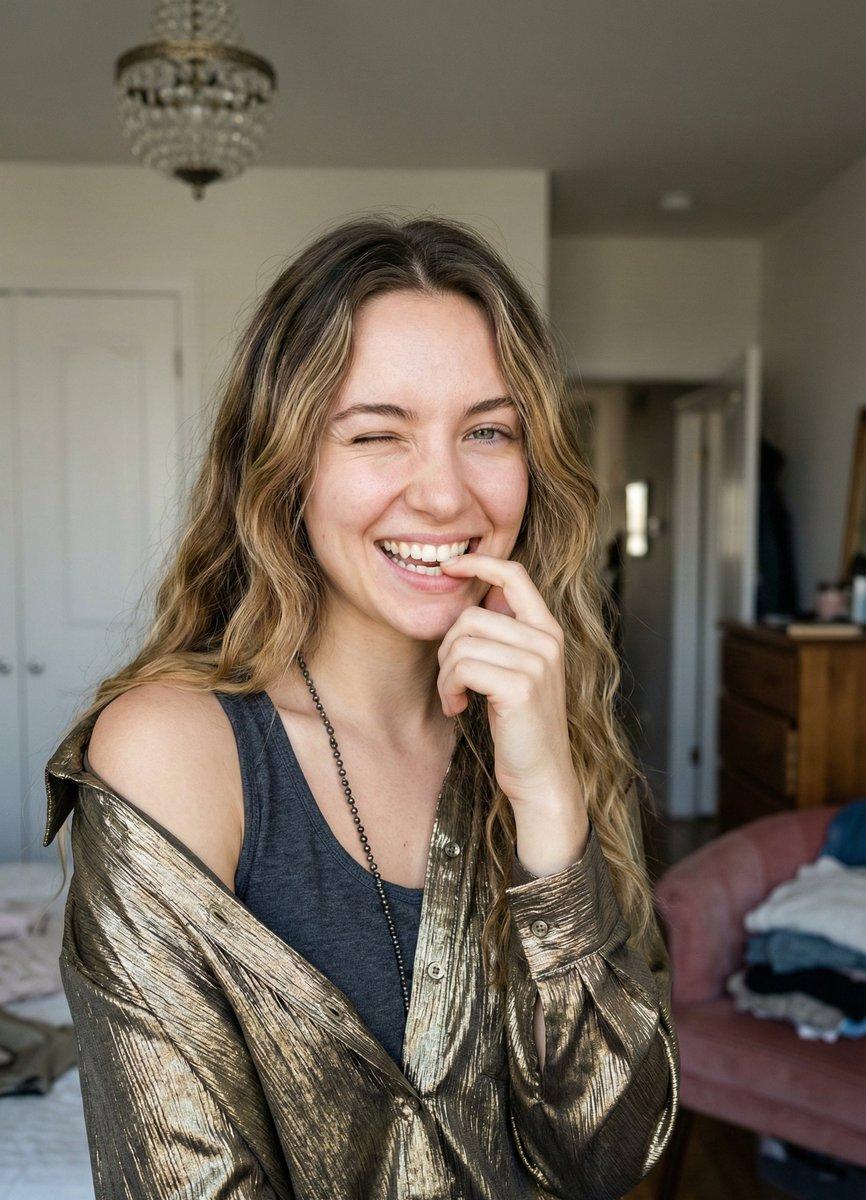 Metallic Gold Shacket Wink