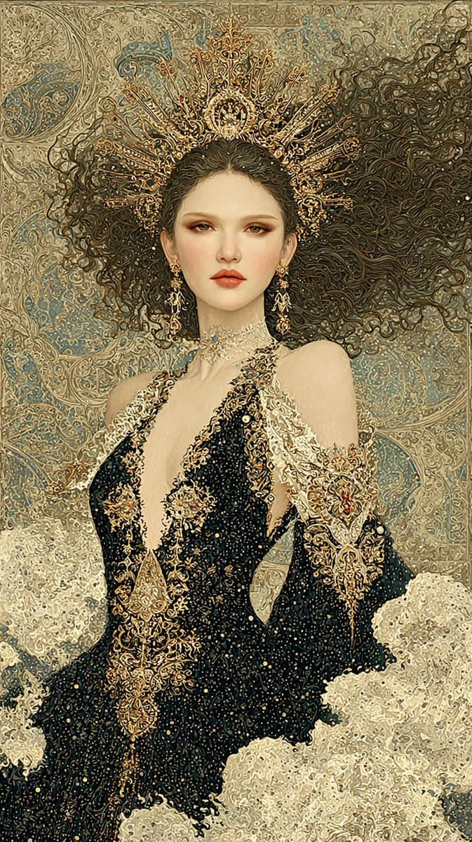 Highly detailed fantasy portrait of a beautiful ethereal woman