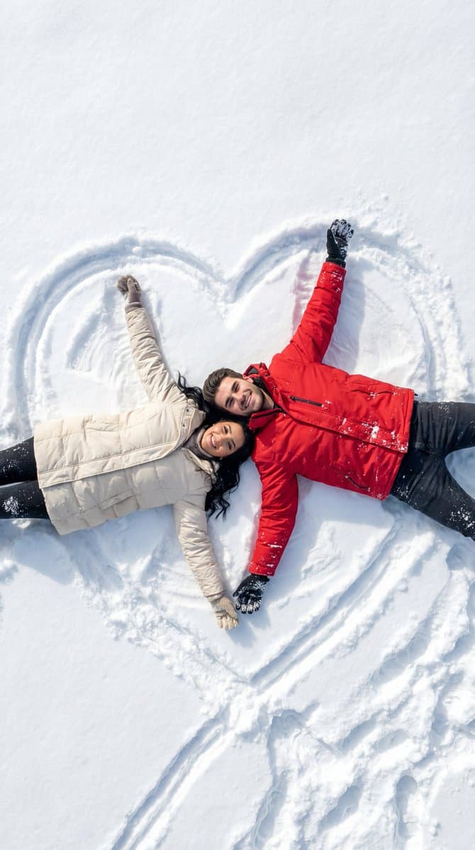 Snowy Couple Heart
